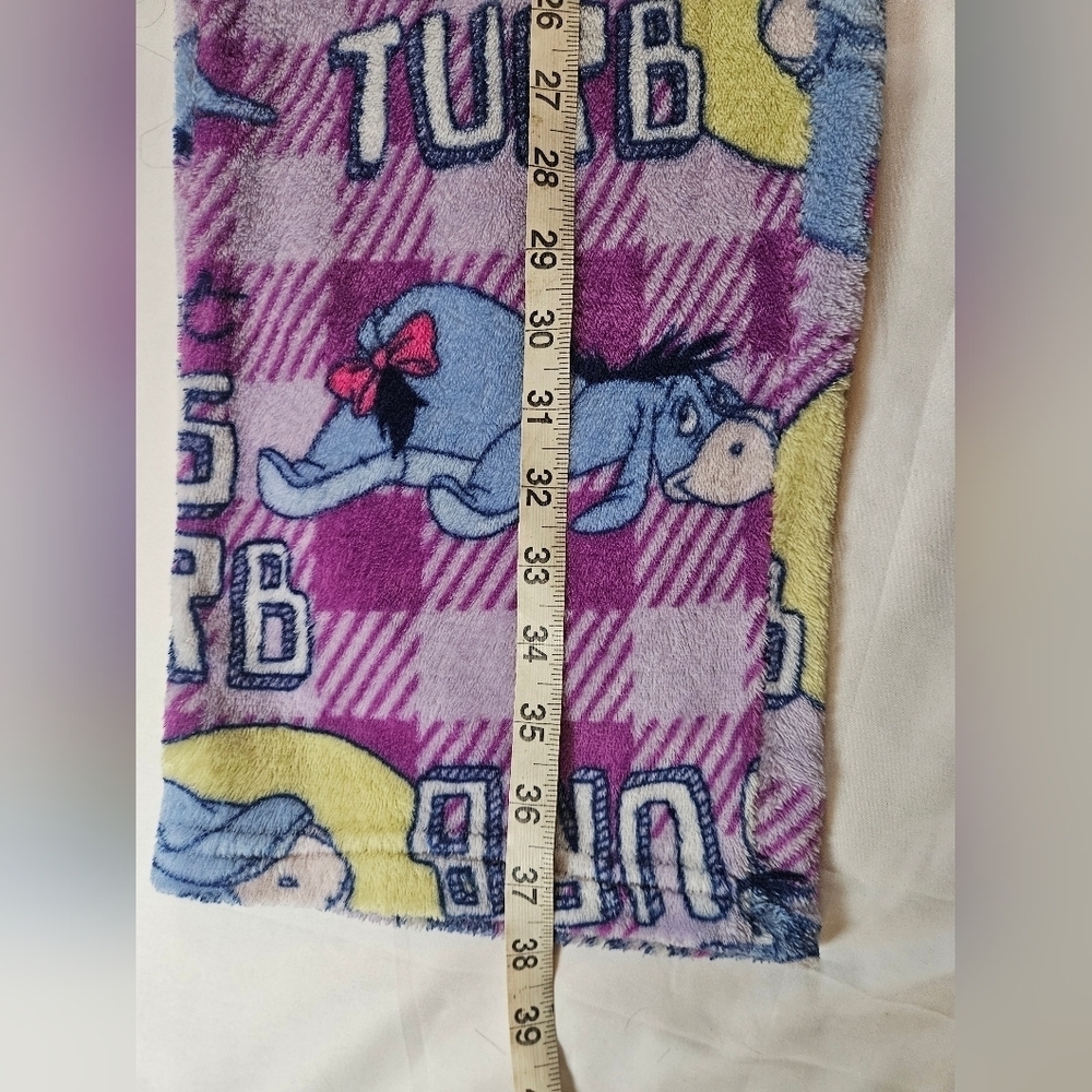 Disney Womens Purple Plaid Eeyore Fleece Elastic Waist Pajama Pants Size Medium - Picture 8 of 12